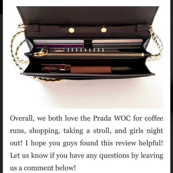 ♥️SOLD♥️ PRADA WOC black saffiano with gold chain - Picture 8 of 10